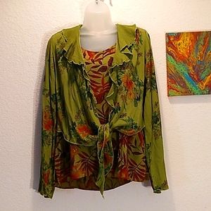 ZOE DOUBLE LAYER TOP AND JACKET SET